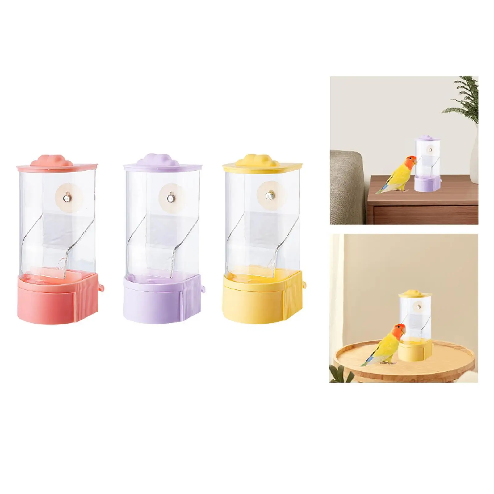 No Mess Bird Feeder Parrot Feeder Sturdy Anti Splashing Cage Accessories Food Container for Parakeet Finch Cockatiel Budgies