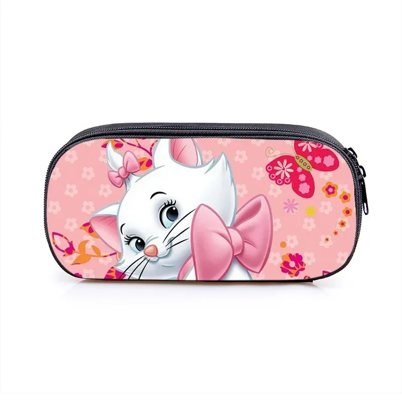 Disney Marie Cat Pencil Case The Aristocats Cosplay Pencil Bags Cute Girl Pencil Box School Stationery Supplies Storage Bags