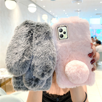 Realme 9 Pro Plus Case Rabbit fluffy fur Cover For Realme C35 9 10 5G Case funda Realme 9i 8i 8 Q3s GT Neo 3 2 Master Edition