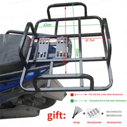 Portaequipajes trasero para motocicleta, estante trasero grueso y agrandado para bicicleta, marco de hierro fijo trasero para vehículo eléctrico