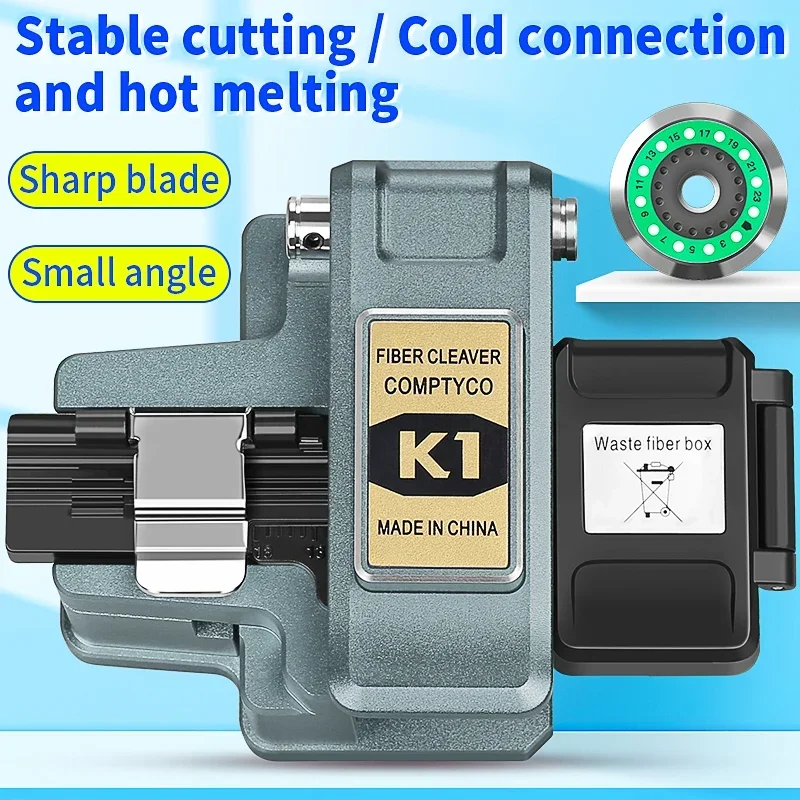 AUA-K1 Fiber Cleaver FTTH Cable Fiber Optic Cutting Knife Tools Three-in-one Clamp Slot 24 Surface Blade