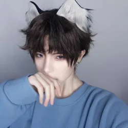 1Set Cat Ear Headband  Kawaii Anime Hair Hoop Plush Furry Cat Ears Headwear Men Boys Party Cosplay Accessories