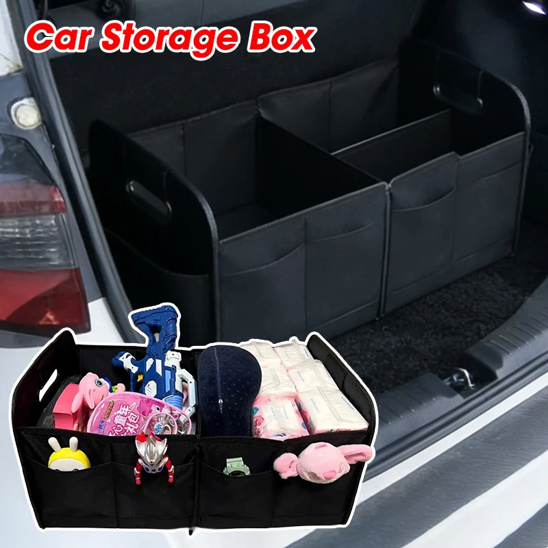 

Foldable Car Trunk Organizer Waterproof Oxford Cloth Cargo Organizer with Reinforced Handles & Multi-Compartments for All Cars