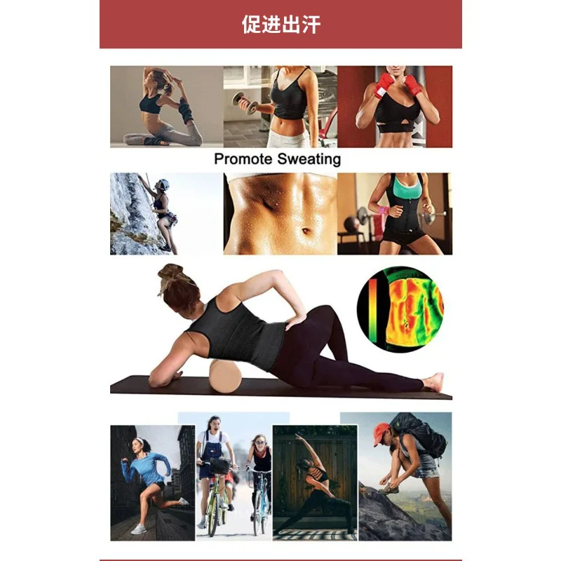 Rompi Sauna Pelangsing Wanita dengan Ritsleting Depan, Atasan Termal Pengontrol Perut untuk Olahraga, Pakaian Fitness, Pakaian Olahraga Wanita