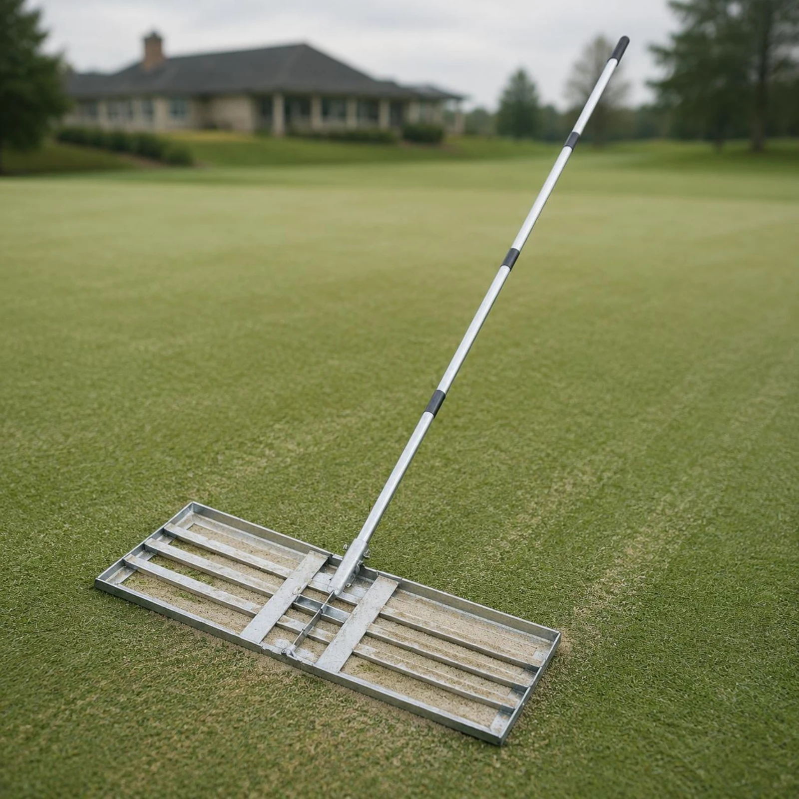Lawn Leveling Rake Easy to Level Soil Leveling Rake Grass Leveler Adjustable Handle Folding Lawn Leveler Rust Resistant
