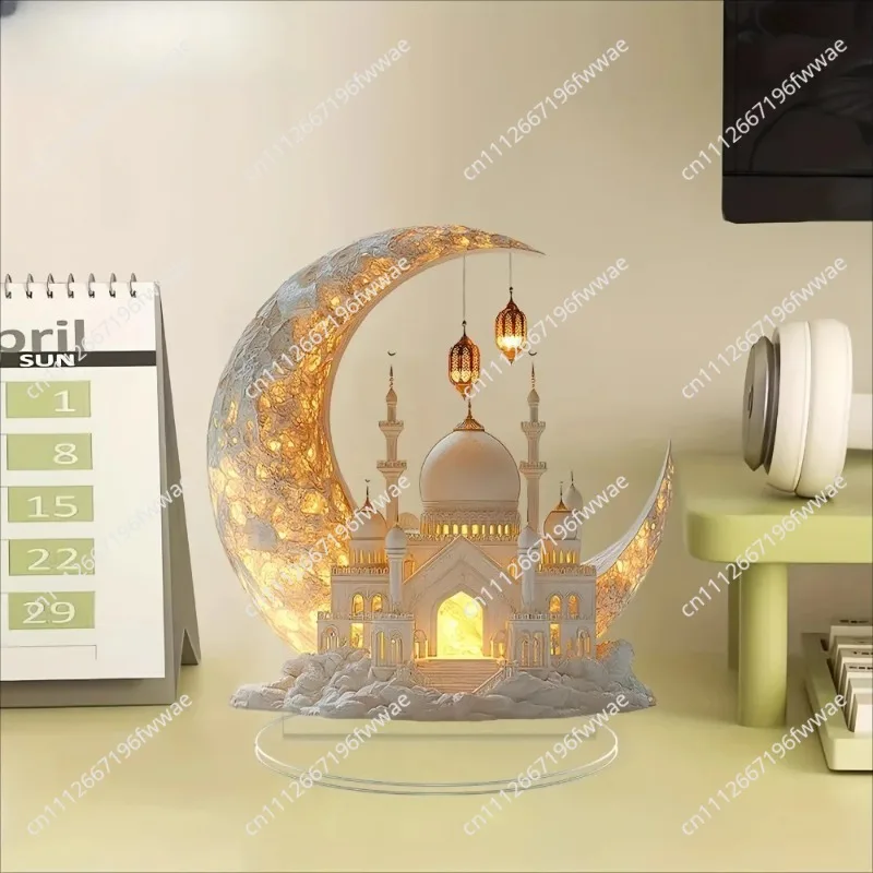 Castle on the edge of the moon acrylic tabletop ornament family home decoration gift