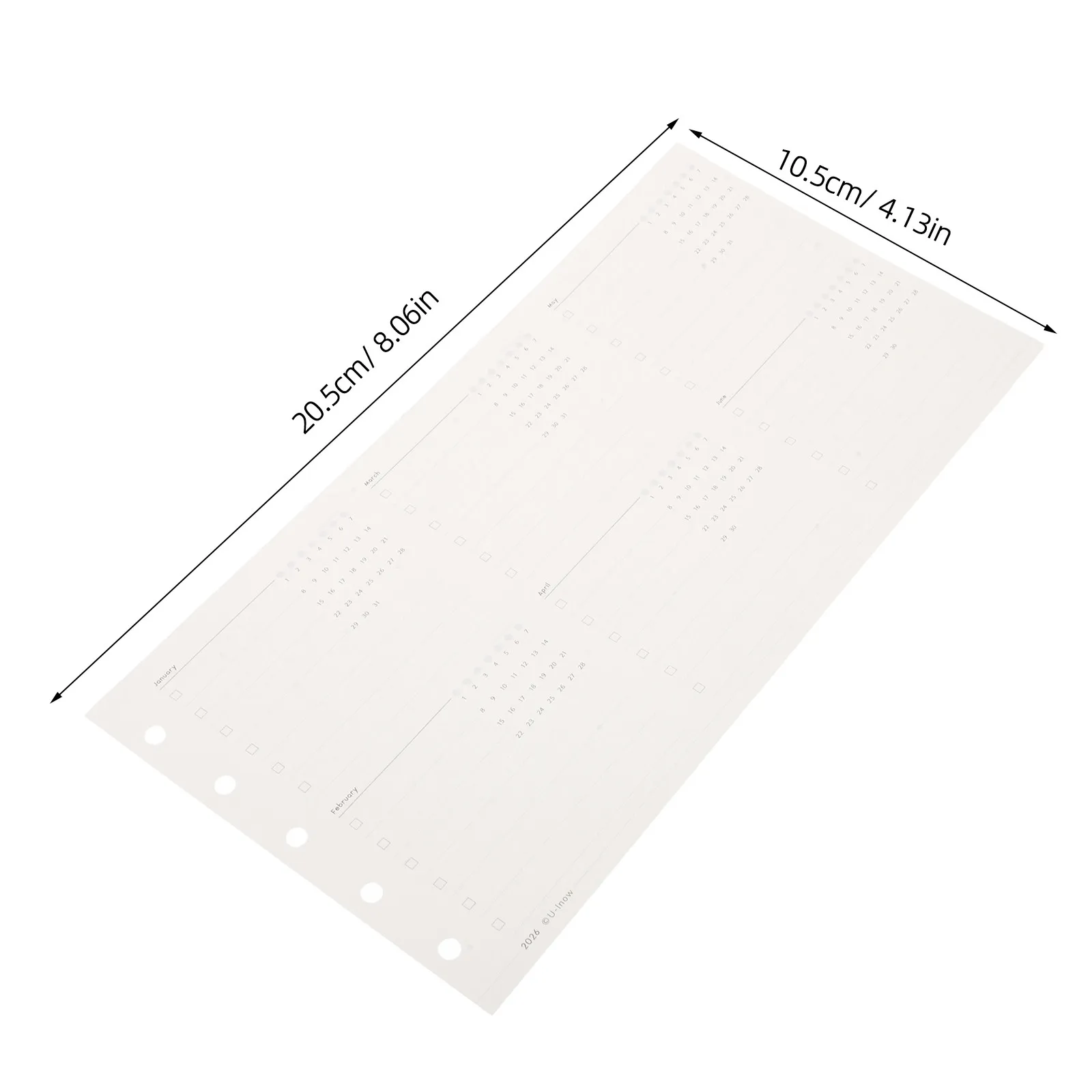 20Sheet Undated Planner Binder Paper Refill Foldable Tri-Fold Monthly Weekly Daily Punched Inserts to-Do List Note Taking