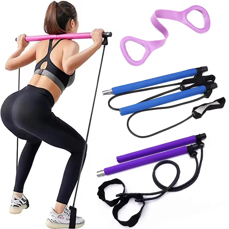 Pilates Stick Multifunctionele Fitness Stick Yoga Pilates Gymapparatuur Elasticiteit Oefening Training Heup Trekkoord Workout