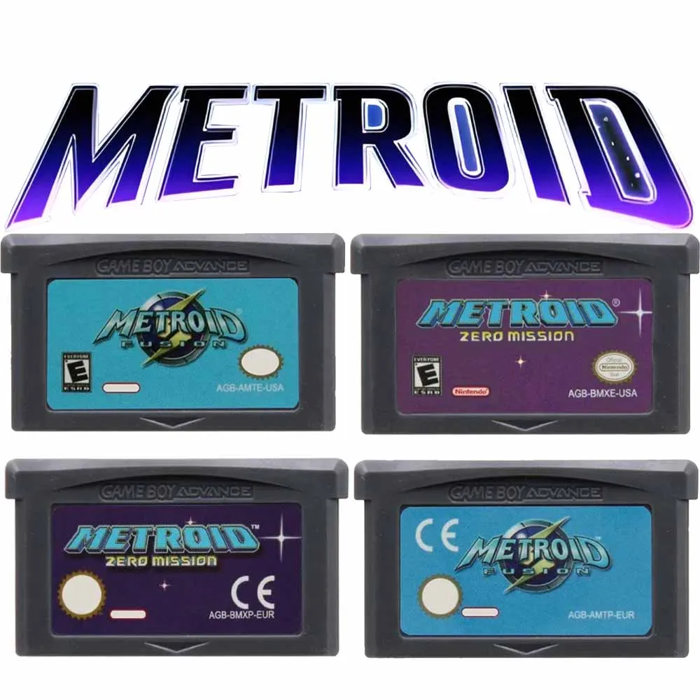 32-bitowa kartridż z grą wideo karta konsoli seria Metroid GBA gra Fusion Zero Mission dla wersji GBA/NDS/USA/EUR