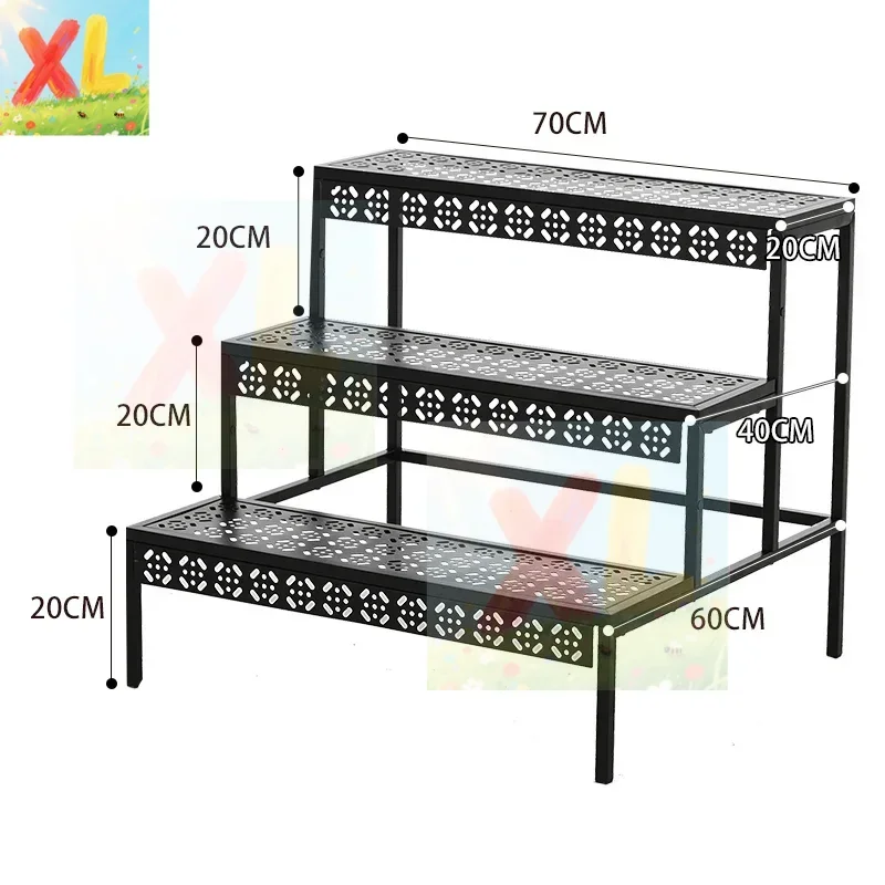 

Balcony flower rack wrought iron step corner floor-to-ceiling multi-layer living room storage outdoor decorative flower pot rack