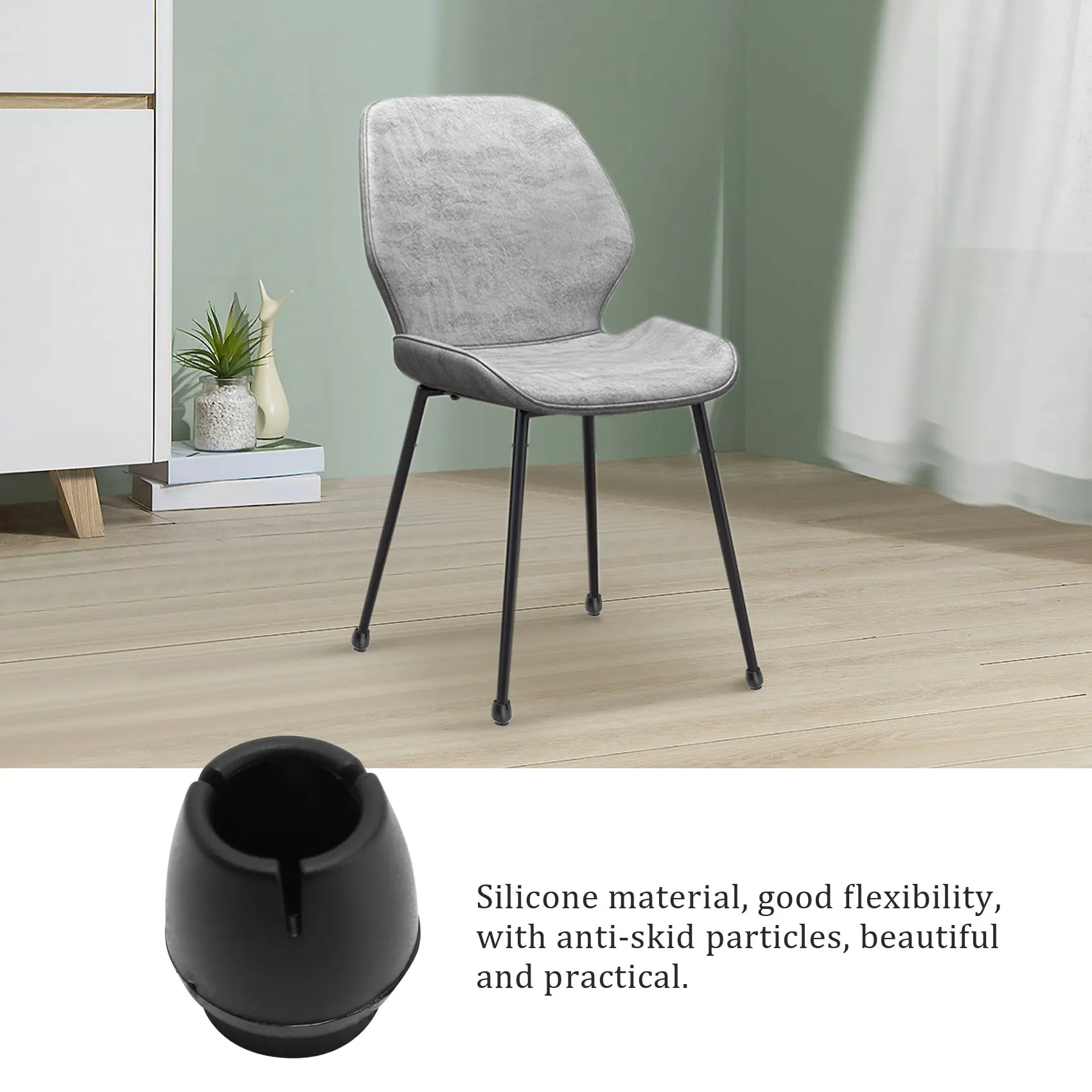SLQZT 16 PCS Silicone Non-Slip Table Chair Leg Caps Foot Protection Bottom Cover Desk Foot Protectors Foot Protection Cover