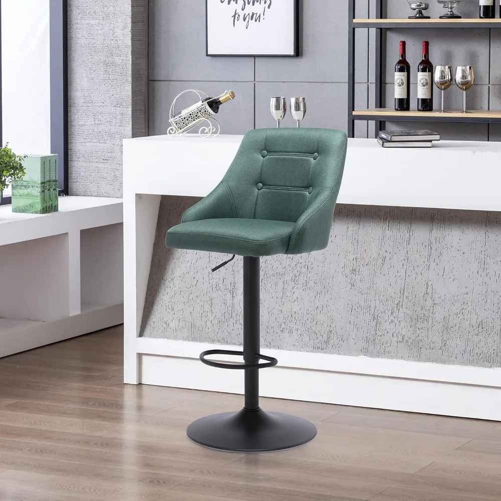 

Rotating Bar Stool with Adjustable Backrest, Cushioned Counter Height Bar Stool for Kitchen, Restaurant, Coffee Shop