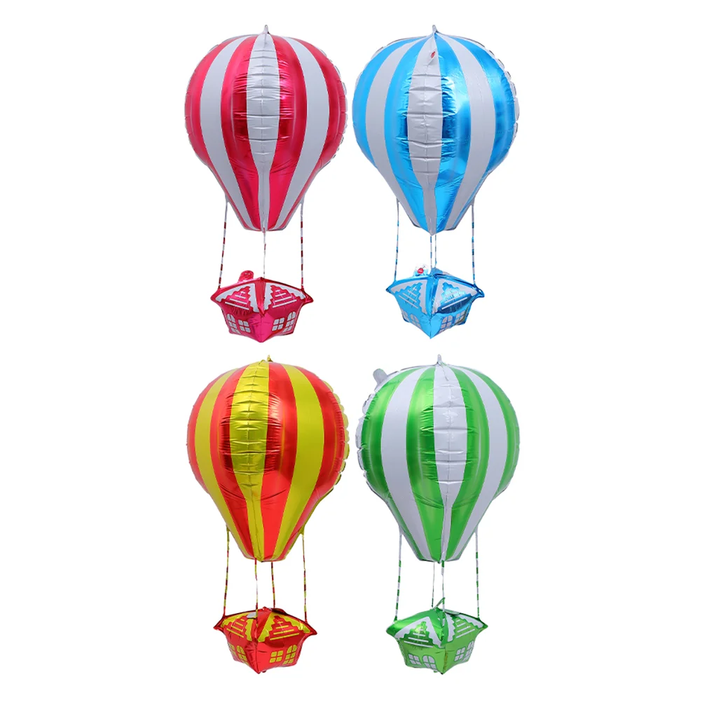 4 Pcs Hot Air Balloon Centerpieces Balloons Decoration Wreath Aluminum Film