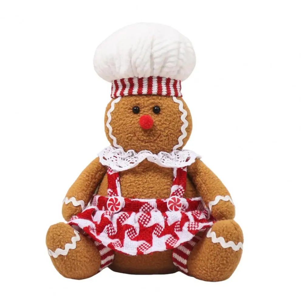 

Cute Holiday Plushie Christmas Gingerbread Pillow Festive Christmas Plush Gingerbread Man Doll for Holiday for Door for Girls