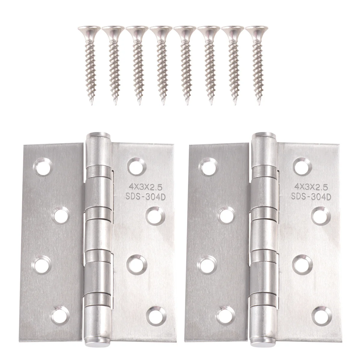 

2Pcs Sturdy Stainless Steel Door Hinge Bearing Thickened Mute Silent Flat Hinge for Home Cabinet Drawer Door Loose-Leaf