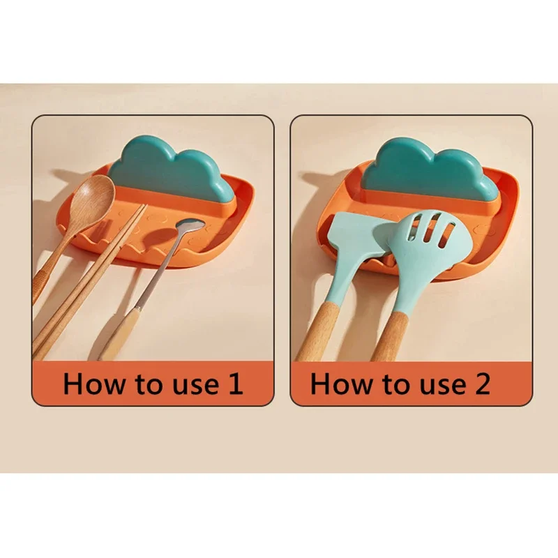 Plastic Spoon Rest Kitchen Organizer for Fork Spatula Rack Spoon Holder Stand Tableware Storage Rack for Spoon Pot Lid Holder