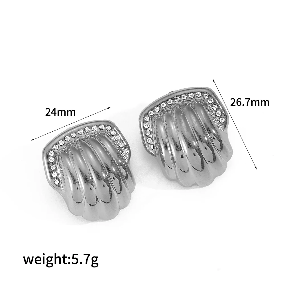 18K Goldfarbene Edelstahl-Ohrstecker mit Muschelmotiv, hochwertige, wasserdichte, romantische, schicke Schmuckstücke, Geschenk für Frauen – Detail 7