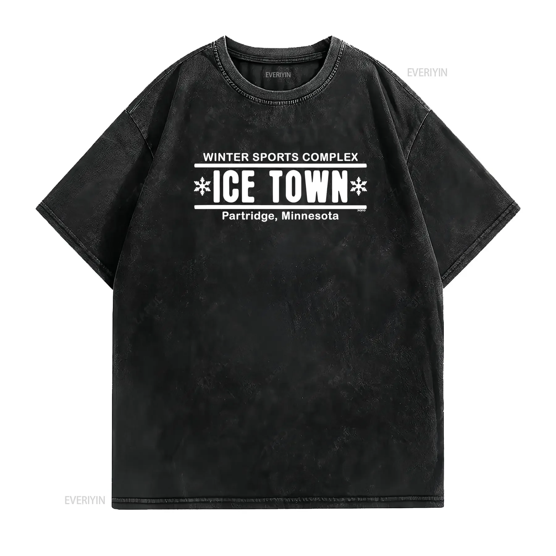 Vintage Retro Winter Sports Ice Town Snowflake Print Casual T Shirt vintage Washed Comfortable Slightly Soft Stylish streetwear