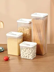 WORTHBUY Kitchen Food Storage Tank Plastic Sealed Moisture-proof Grain Storage Box Dried Fruit Snack Fresh-keeping Storage Jar