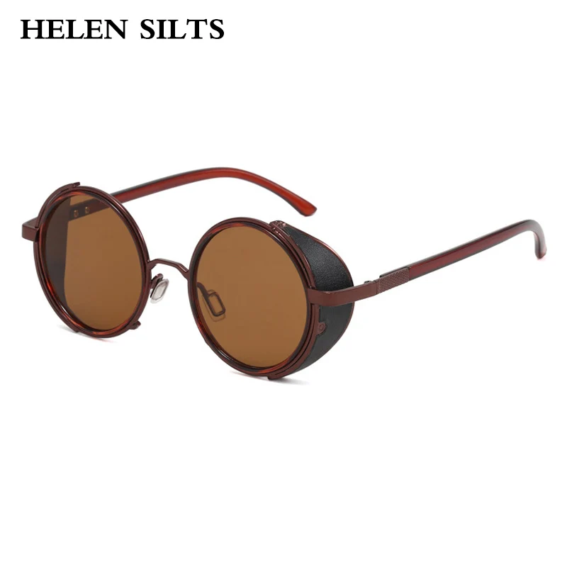 

Luxury Brand Designer Round Steampunk Sunglasses Women For Men Fashion Vintage Travel Sun Glasses Popular Hip Hop Shades UV400
