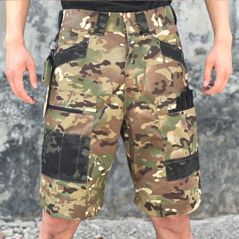 Camouflage Shorts Mens Summer Quick Drying Multiple Pockets Military Pants Outdoor Hiking Fishing Thin Shorts Male Jogger