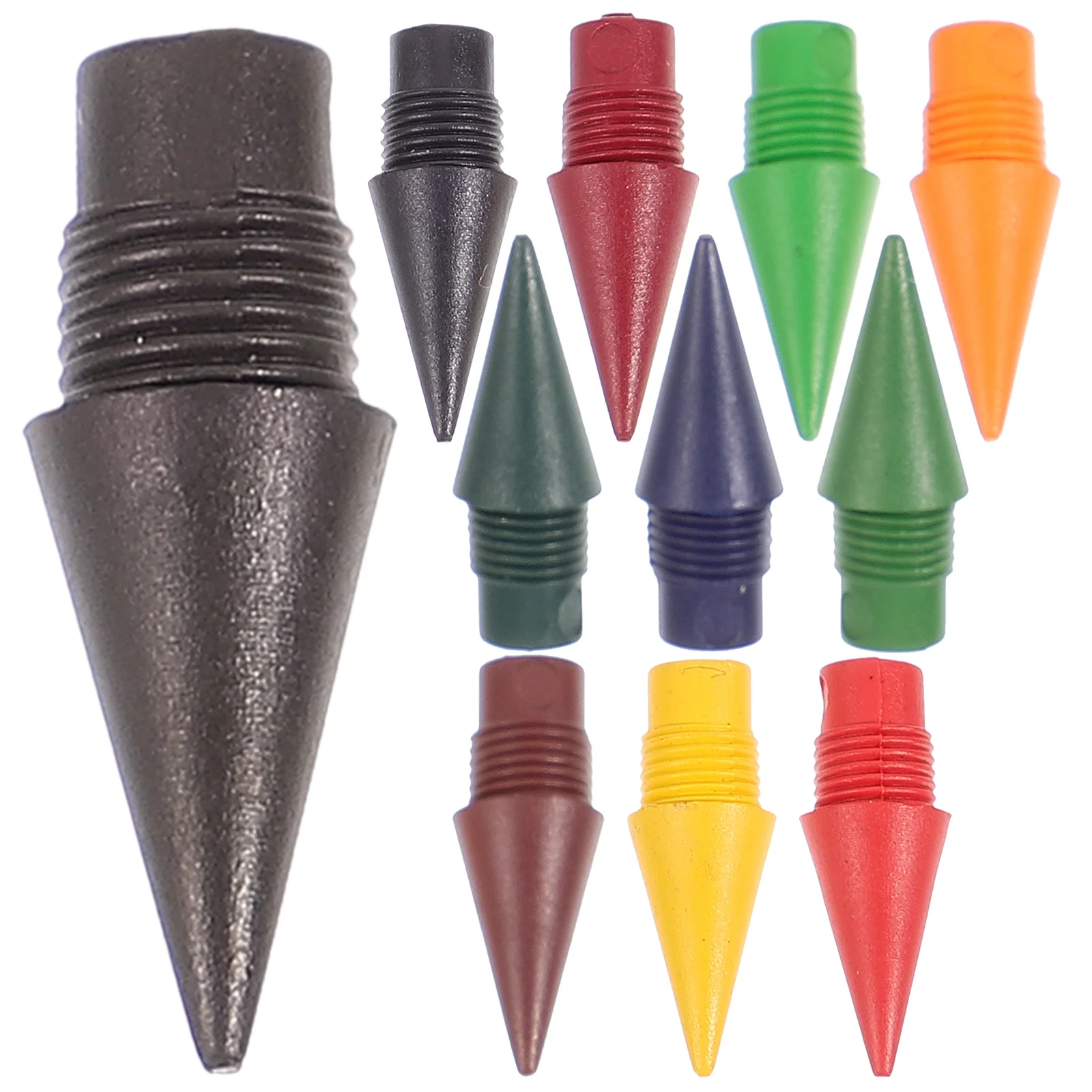 12 Pcs Pencil Head Colored Tips Lead Pencils Infinite Graphene Refill Dark Nibs for