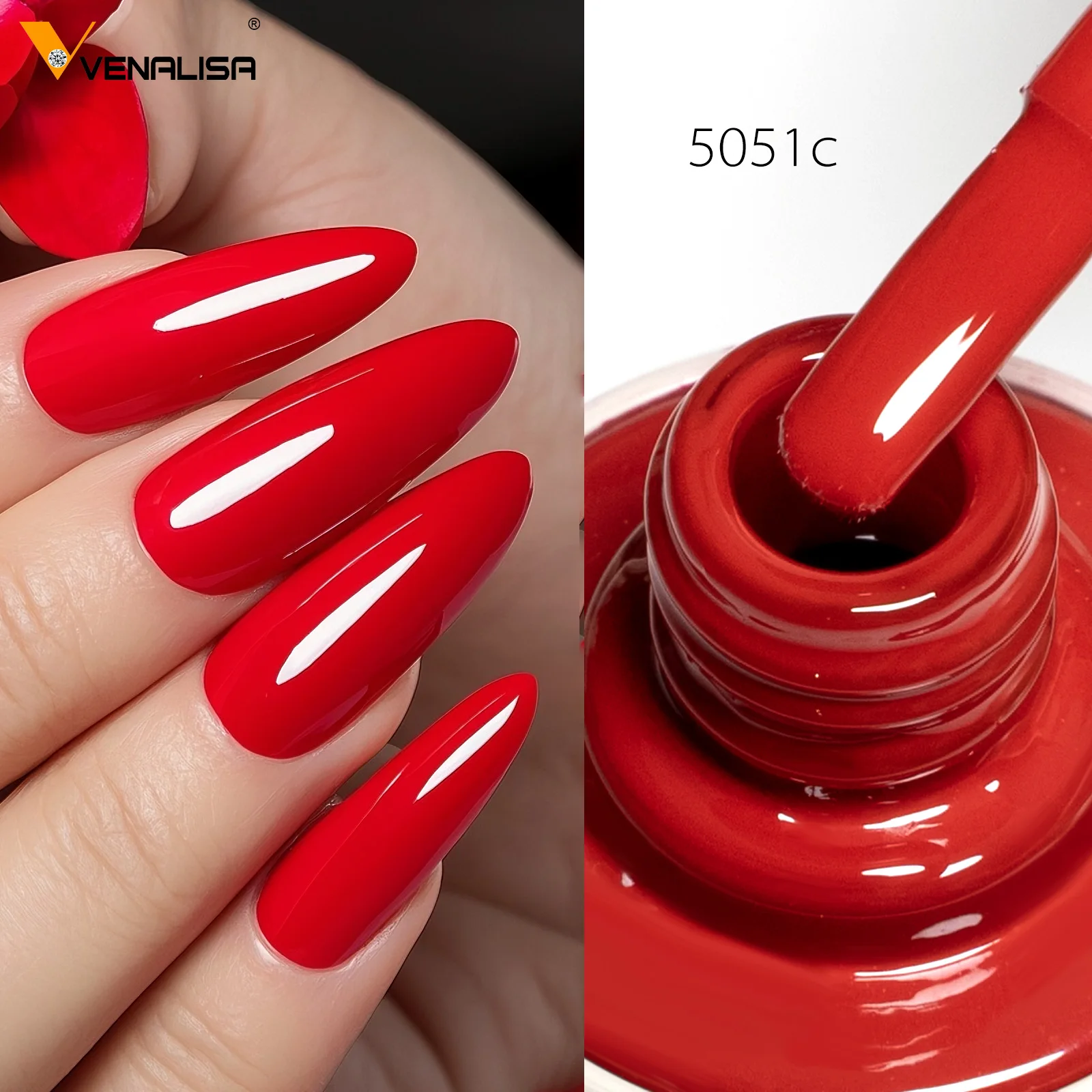 10ml TPO Free Hema Free Venalisa Nail Gel Polish Ultra Red Color Cat Eye Soak Off UV LED Semi Permanent Long Wear Diamond Top