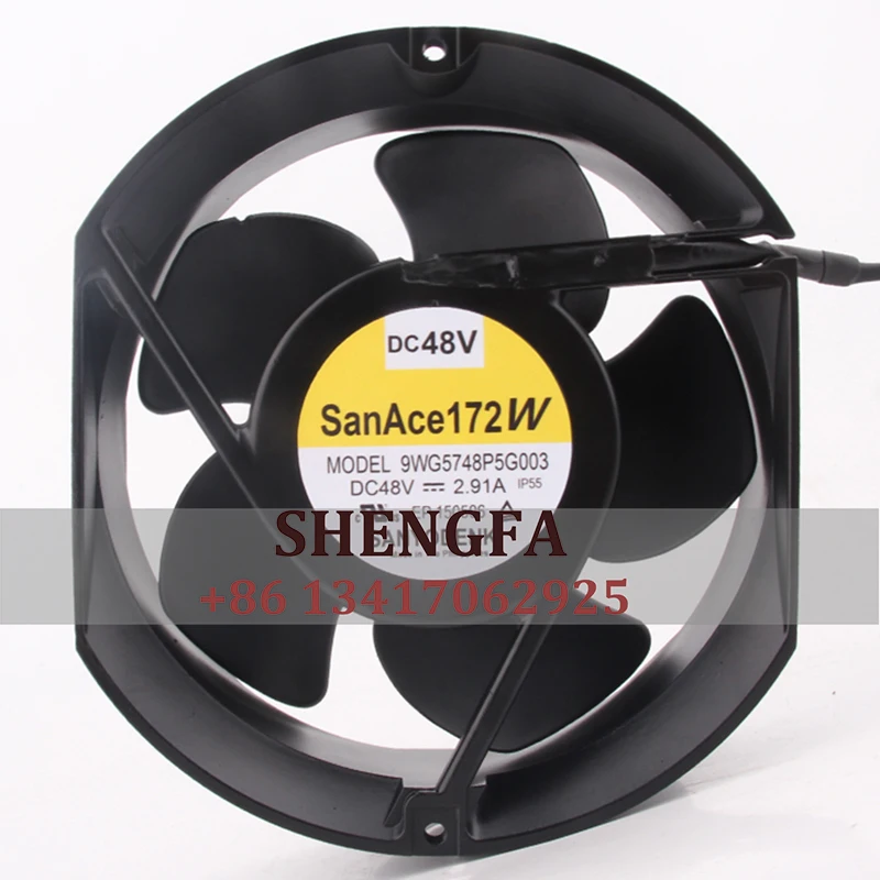 SANYO Case Cooling Fan High air volume Inverter Fan Heat Dissipation  9WG5748P5G003 DC48V 2.91A 172X172X51MM 17CM 17251