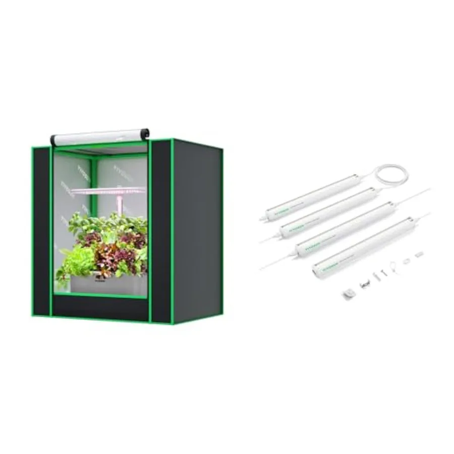 

Маленькая гроутент-палатка для Aerogarden и линейных светильников T5, светодиодная лента для выращивания растений в помещении, 1 фут, 5000K, полный спектр