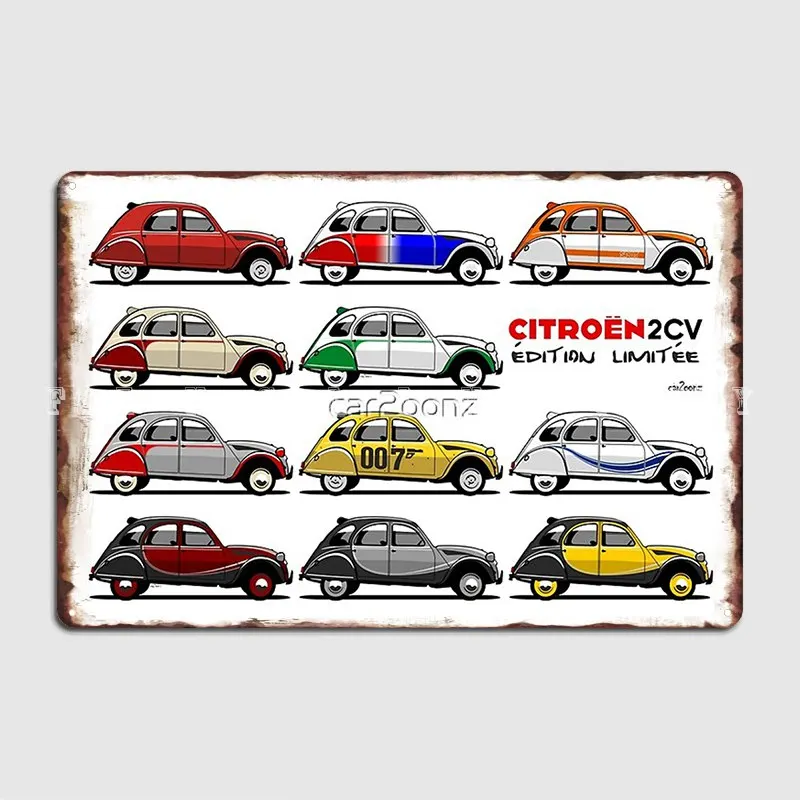 Citroë n2cv-限定版,メタルサイン,パブ,リビングルーム,ボード,ポスターの設計