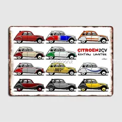 Citroën 2cv Limited Editions Metal Sign Pub Living Room Plaques Designing Tin Sign Poster