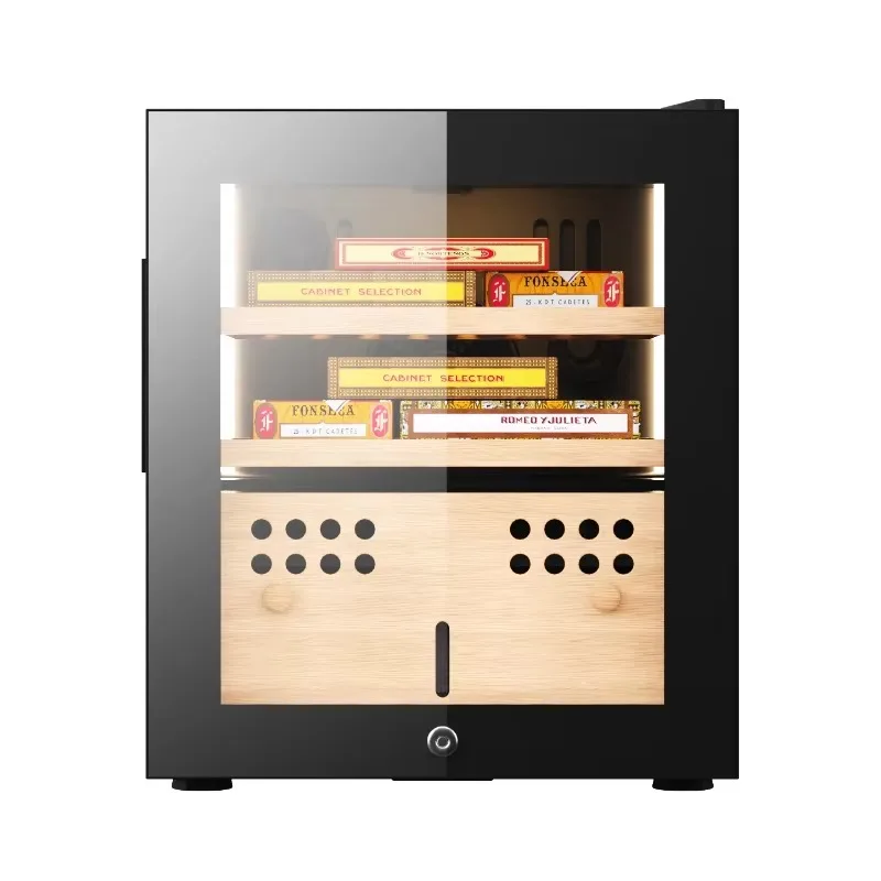 

Wholesale Customizable Humidor Smart 120pcs Cigar Electrical Humidor Cabinet with Spanish Cedar Racks