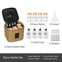 Outdoor Portable Condiment Bottle Set Camping Picnic Car Condiment Container Oil Bottle Combination Seasoning Storage Bag