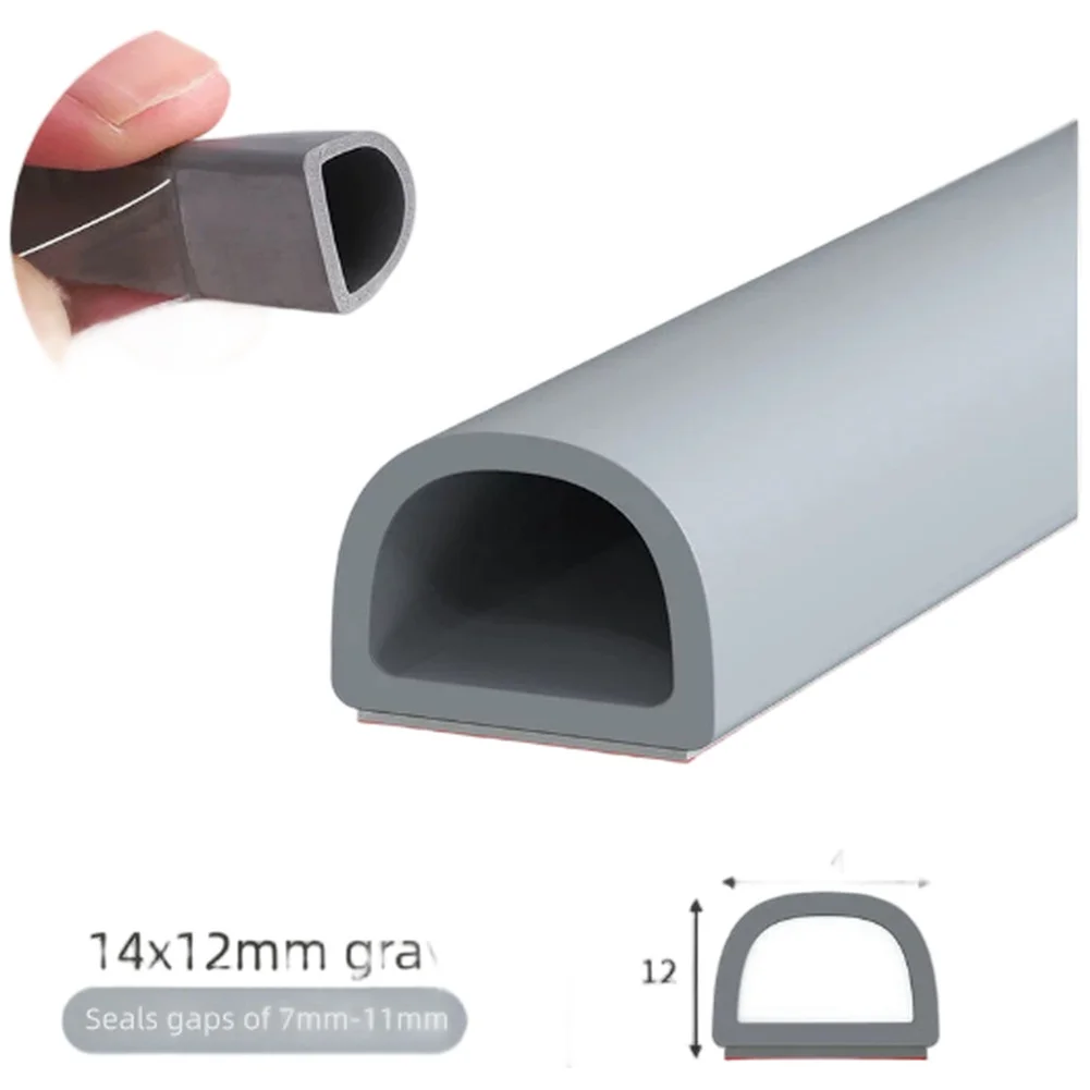 

6 Meter Silicone Edge Strips for Home Door Window Insulation Weather Stripping Noise Dust and Wind Protection Tape