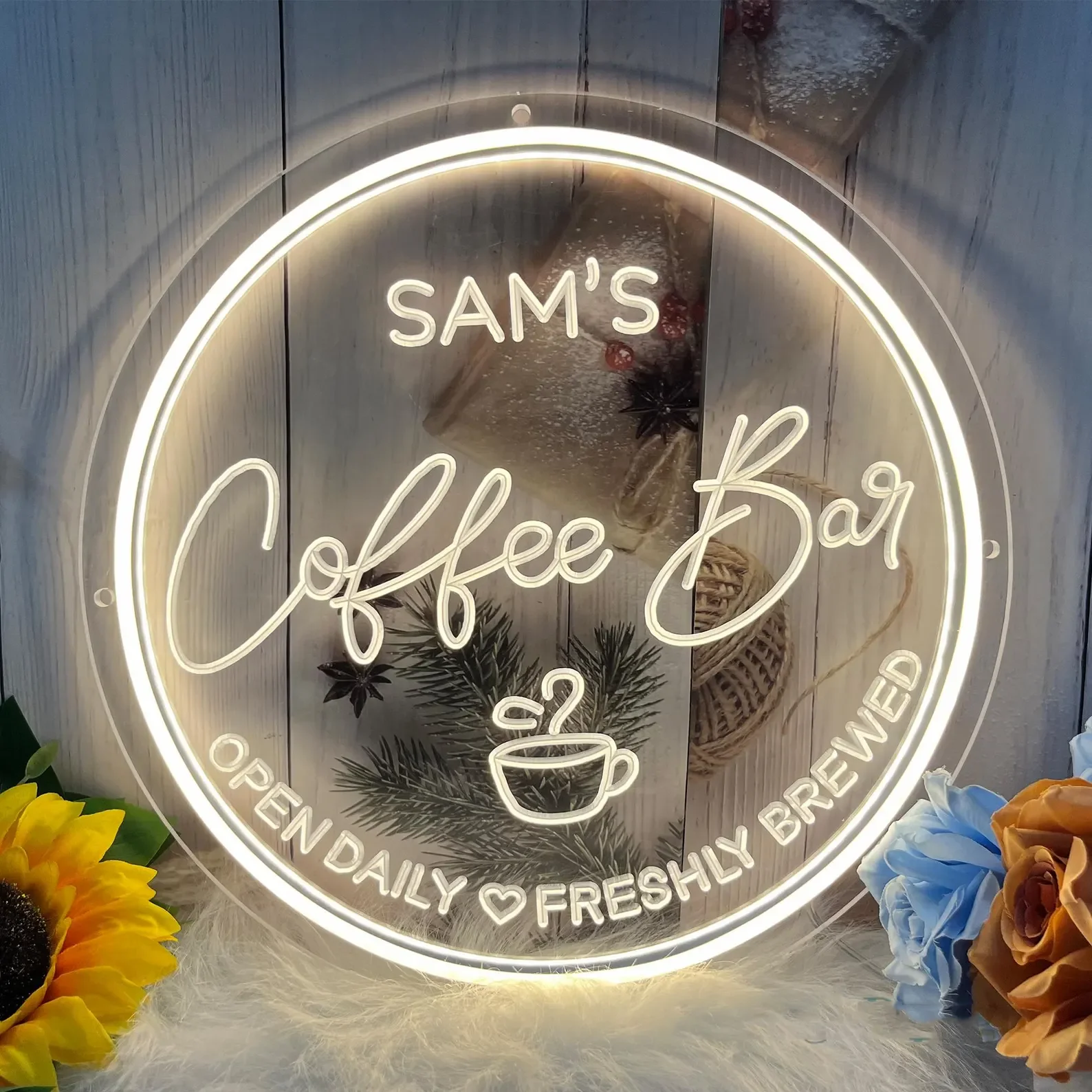 

Custom Coffee Bar Sign for Kitchen,Coffee Shop Decor ,Carved Neon Sign Coffee Lover Gift,Cafe Shop Sign, Cafe Bar Sign Decor