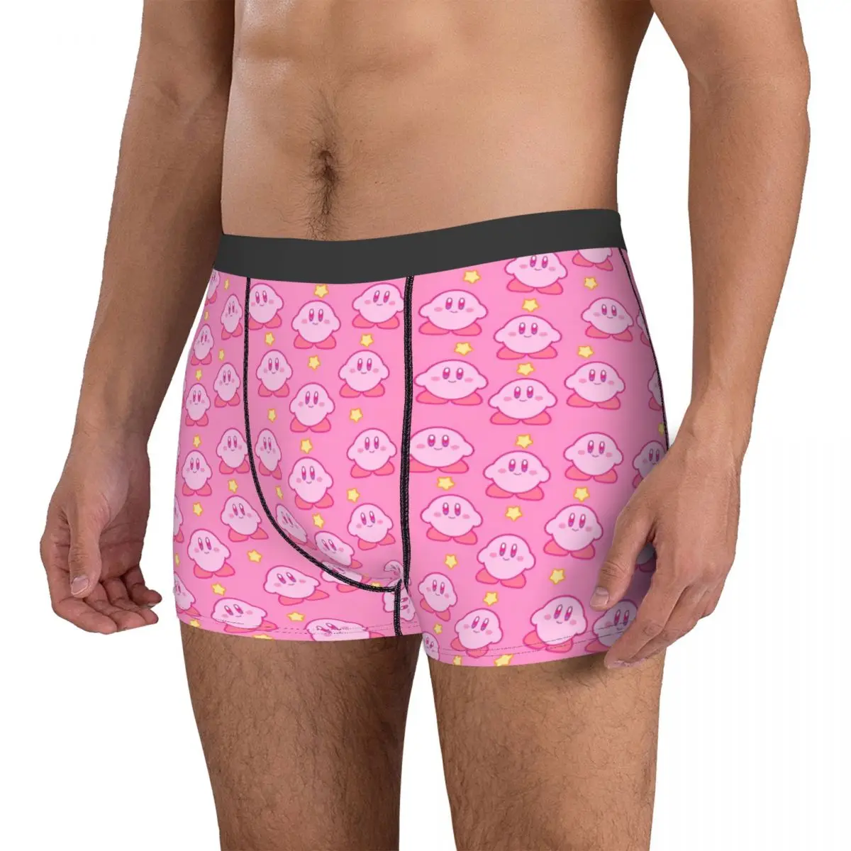 K-Kirbys Cartoon Stars Kawaii Men\'s Underwear Anime Game Cute Boxer Briefs Shorts Panties Funny Polyester Underpants Homme S-XXL