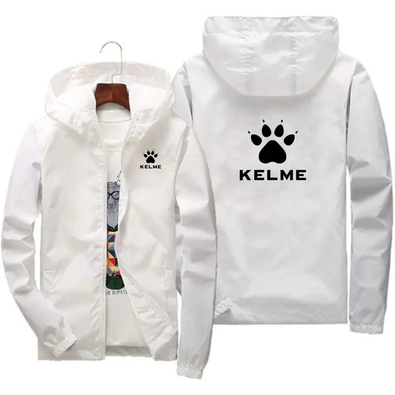 Men's outdoor camping waterproof zippered hoodie, sports sunscreen jacket, KELME brand, spring autumn, new 2024