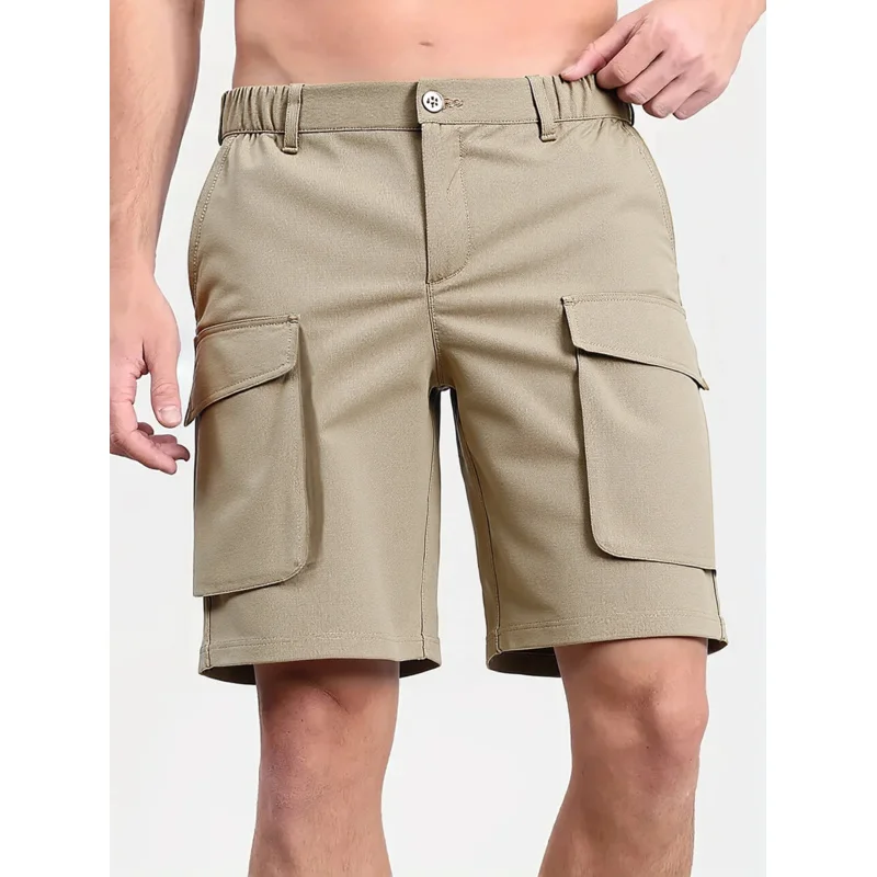 

Loose Casual Style Men's Workwear Shorts Multi-Pocket Breathable Sweat-Wicking Adult Polyester Summer Fashion Urban Shorts