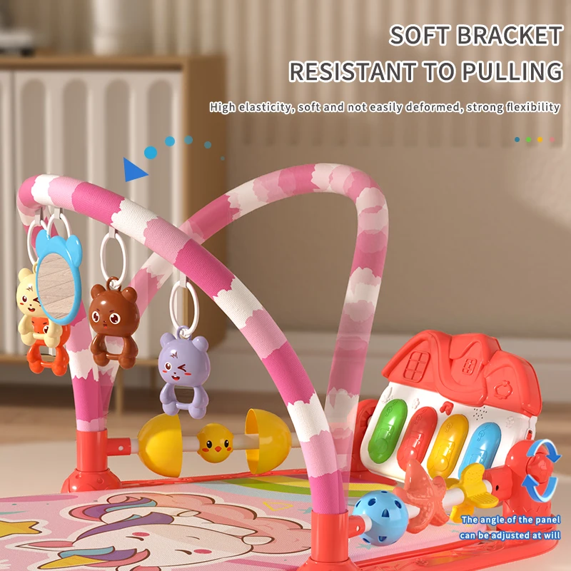 Piano con pedal para bebé, estante de fitness multifuncional, sonajero para bebé de 0 a 1 año, juguete para bebés