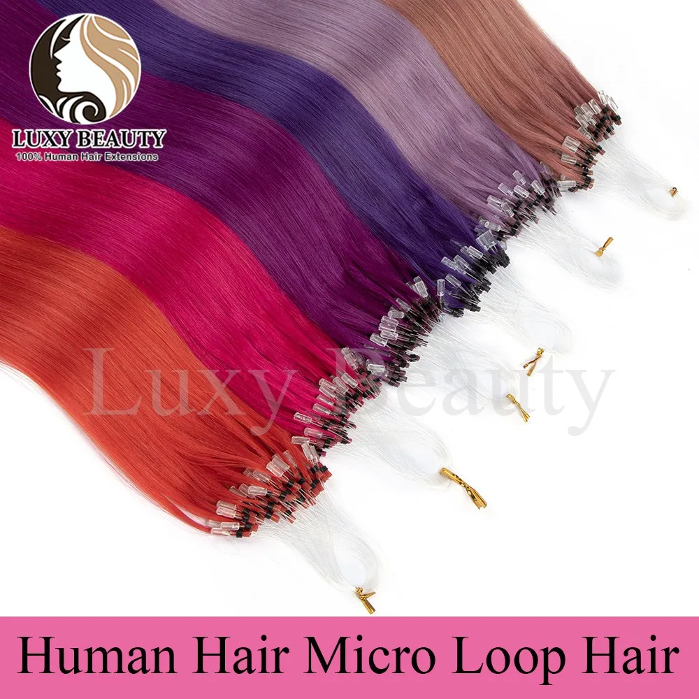 

Цветные человеческие волосы с микропетлей Наращивание волос с микропетлей Наращивание волос с леской Розовый Синий Фиолетовый Микробусина Прямые человеческие волосы