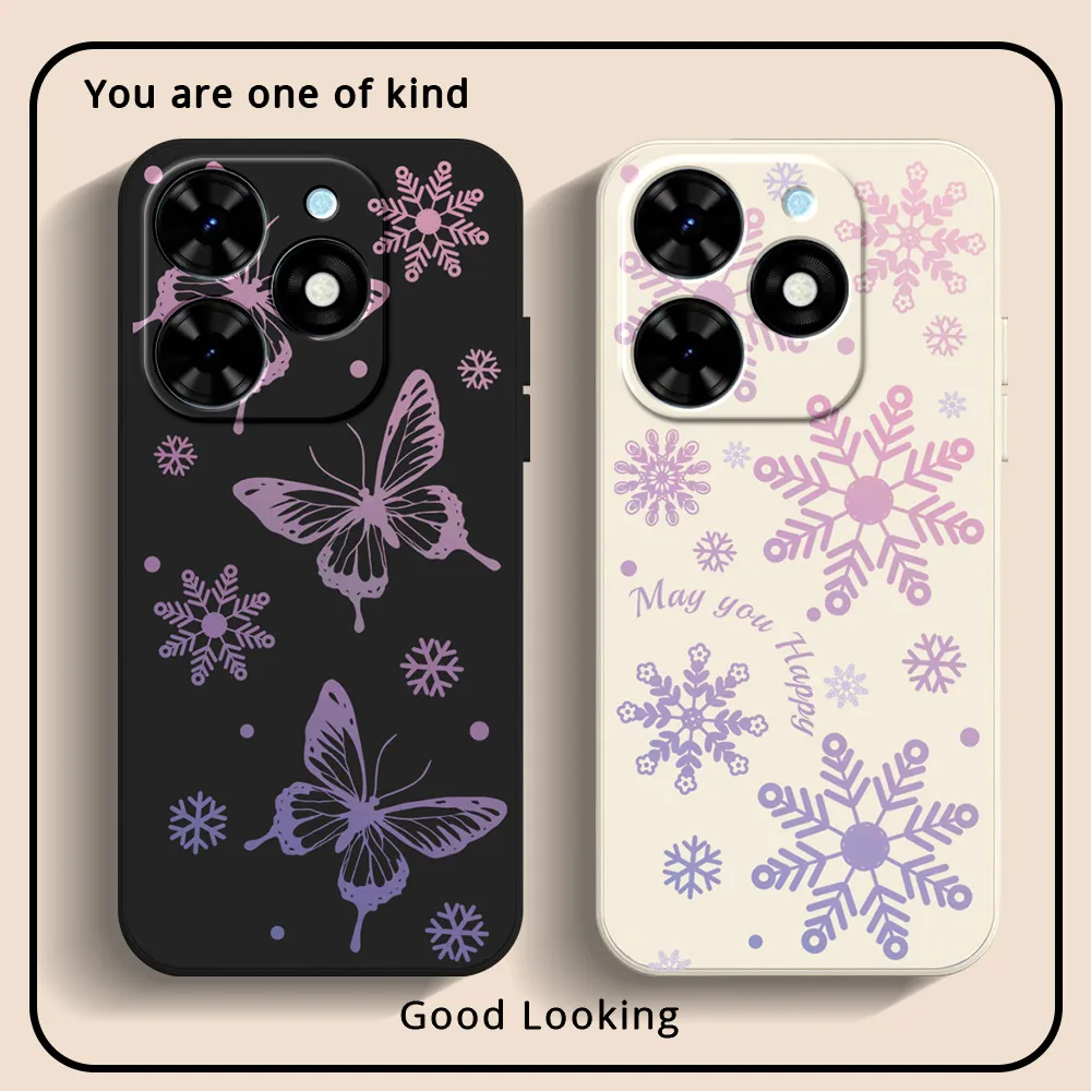 Case For Infinix Smart 8 7 Note 30 4G 5G Hot 30i 40i 11S NFC Hot 30 Play NFC Phone Case Cover Shockproof Soft Silicone Butterfly