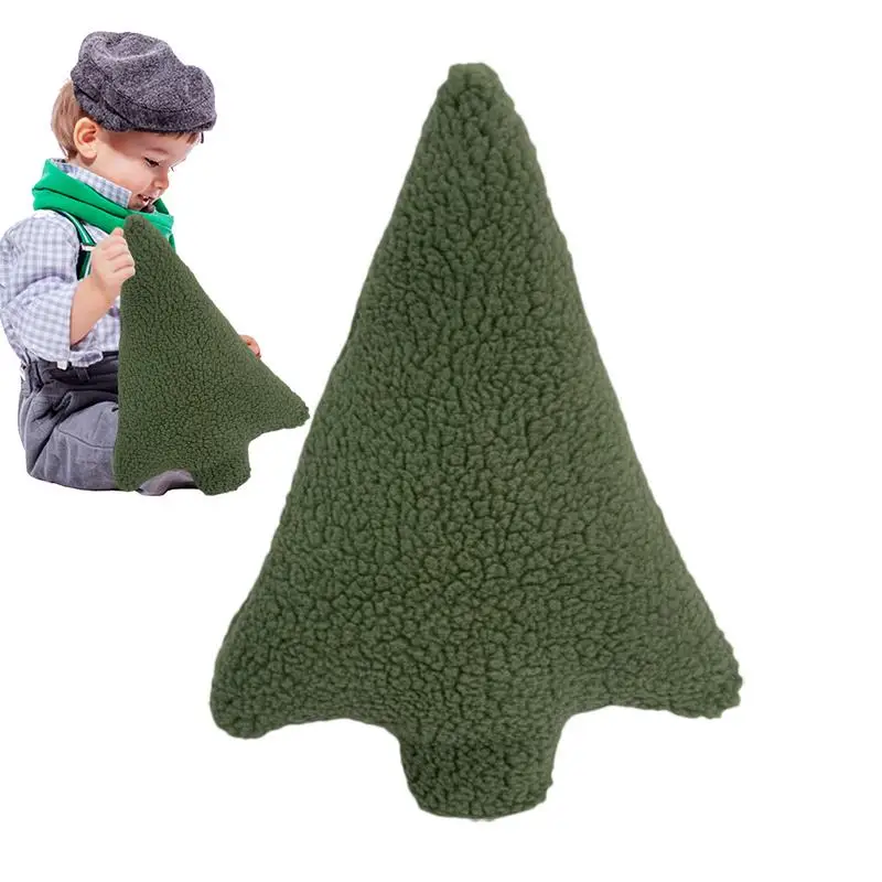 Oreiller d'arbre de Noël 3D en peluche pour chambre à coucher, coussin moelleux, oreillers décoratifs, beurre