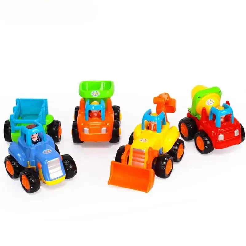 4 teile/satz Auto Bunte Engineering Teams Frühen Kindheit Pädagogisches Trägheit Schiebe Bulldozer/Bauer Traktor Auto Spielzeug