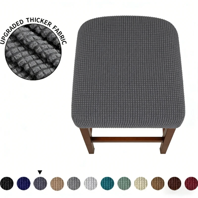 Jacquard Stool Covers Elastic Square Chair Slipcover Removable Washable Dust Protector Dressing Stool Ottoman Stool Seat Cover