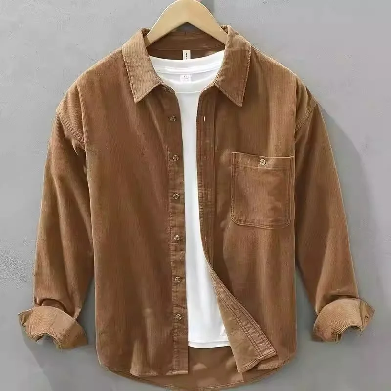 Corduroy Long Sve irt Losse werkkleding voor heren irt Vintage Japanse Sle Lente Herfst Casual Faion Polyestervezel