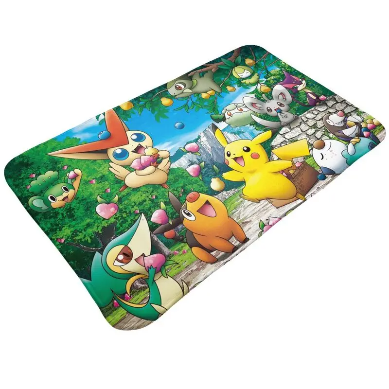 Custom Cartoon Animation Pokemon Pikachu Doormat Mat Anti-Slip Bathroom Kitchen Bedroom Rug Carpet 40*60cm