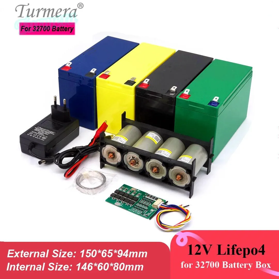 Turmera 12V 7A Lifepo4 Battery Box z uchwytem 4S 40A Balance BMS 1X4 32650 32700 Wymień akumulator kwasowo-ołowiowy (tylko puste pudełko)