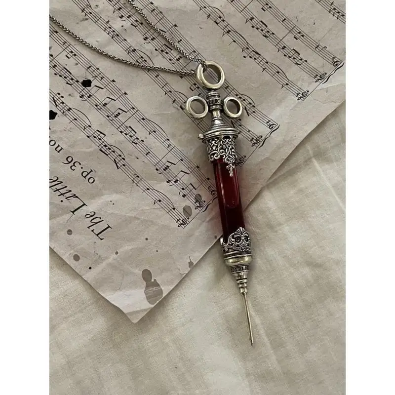 Original Medieval Syringe Necklace Potion Bottle