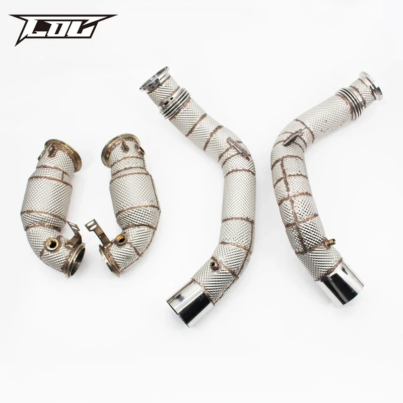 Head Section High flow Pipes branch downpipe Exhaust Pipe with catalyst for BMW X5/X5M 4.4TT V8 2019-2023