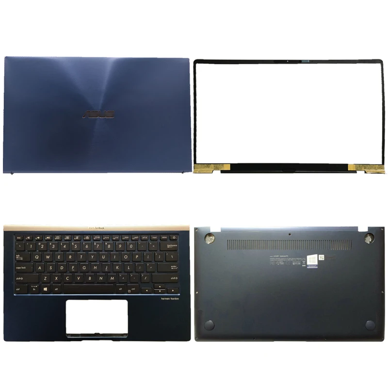 New front and back cover for laptop, hinges, palm rest, bottom cover, for asus deluxe13 zenbook s13 ux333 ux333f ux333fn